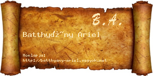 Batthyány Ariel névjegykártya